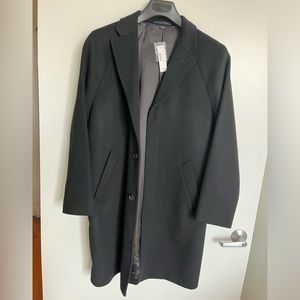 J Crew black wool and cashmere overcoat jacket size 40S, new with tags